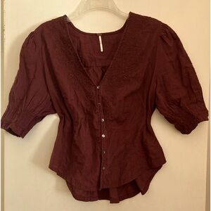 Free people western style blouse very gently worn GREAT western style.